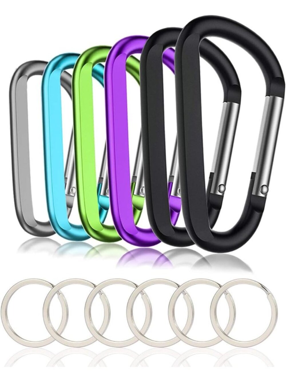 Large 3" Aluminum Carabiner Clip Keychain Hook - Durable D-Ring for Keys & Gear